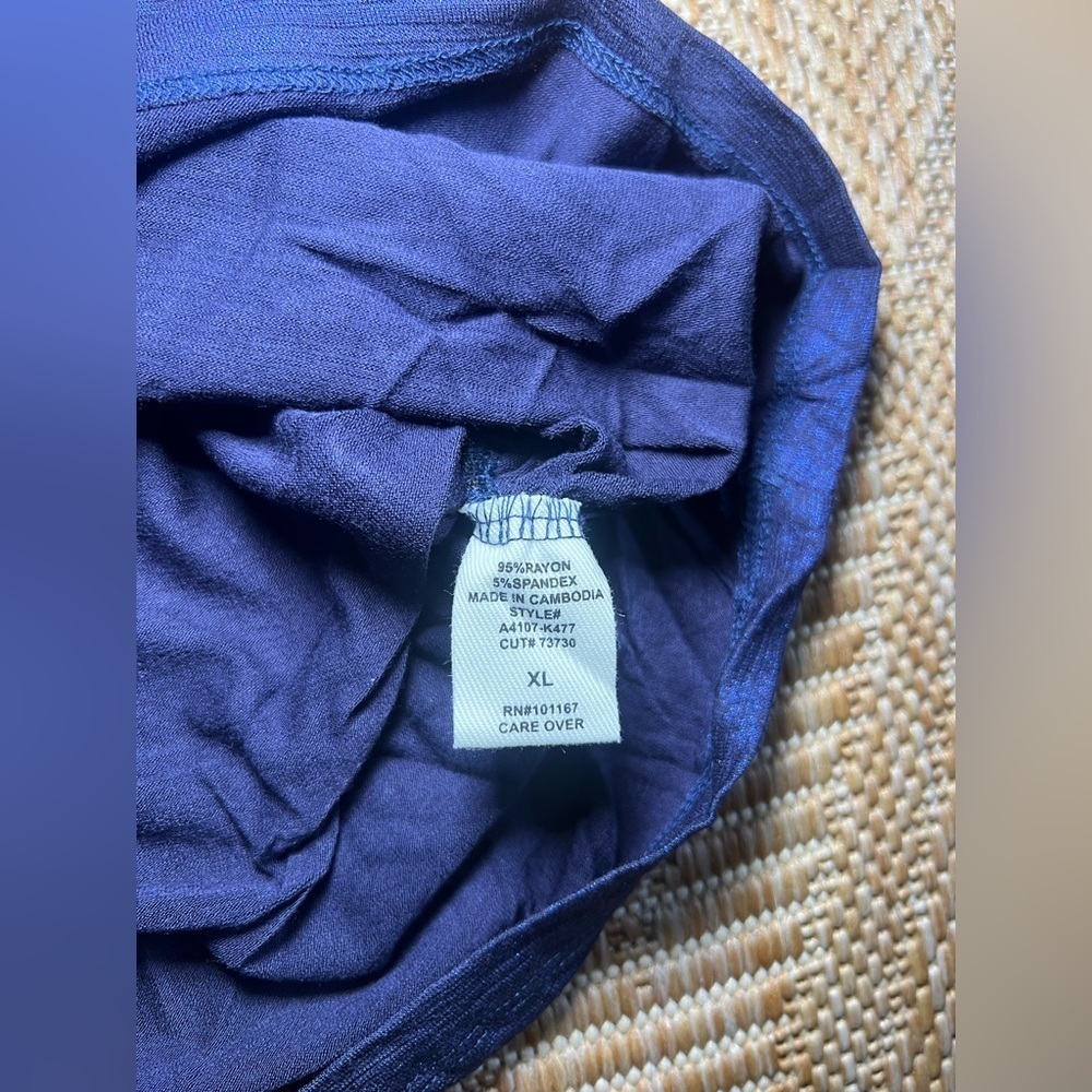 KIM & CAMI Women's Mock Neck Ruched Tank Top, Indigo, Size XL, NWOT - Picture 6 of 9